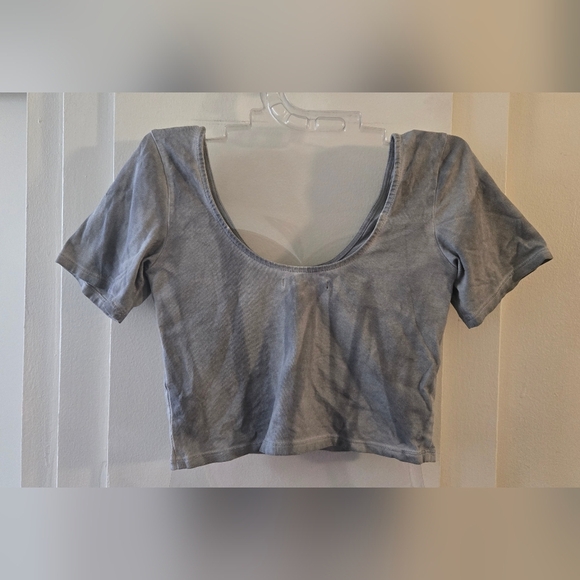 Gray One Of A Kind Wax Life Women's Crop Top - Picture 2 of 2